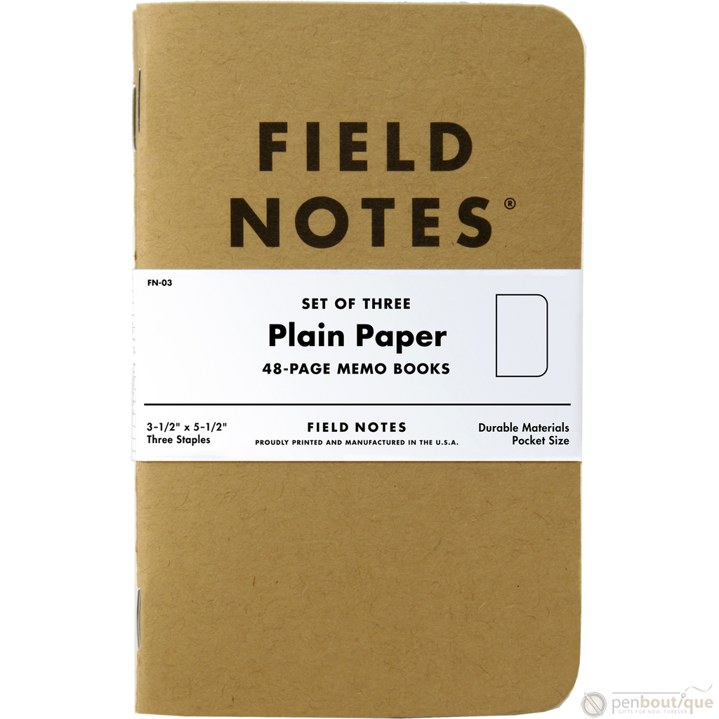 Field Notes Brand Original Plain 3-pack 3½" × 5½"-Pen Boutique Ltd
