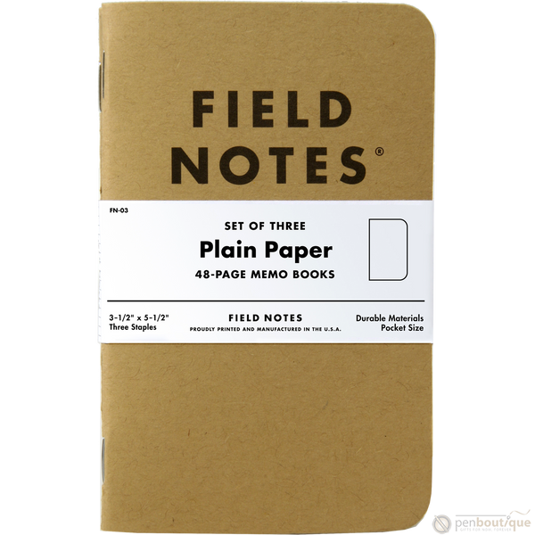Field Notes Brand Original Plain 3-pack 3½" × 5½"-Pen Boutique Ltd
