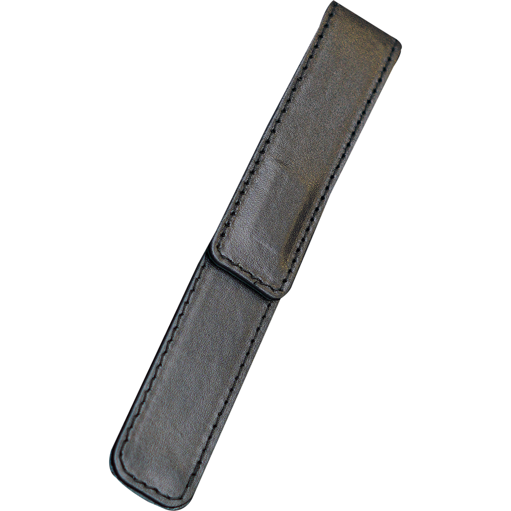 Pen Boutique Yak Leather Single Pen Box - Black - Magnetic closure-Pen Boutique Ltd