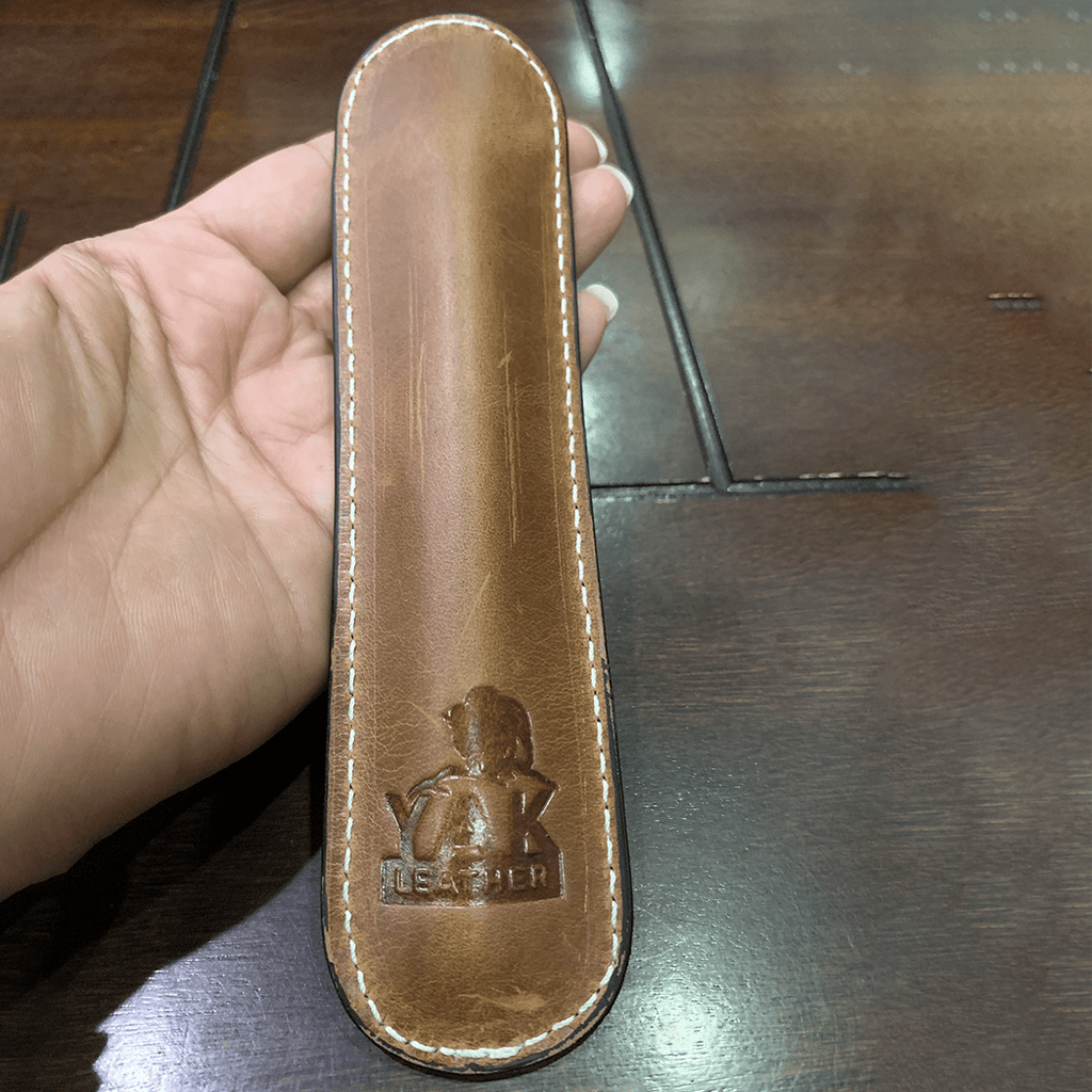 Pen Boutique Yak Leather Single Pen Sleeve - Crazy Horse - Pen Boutique Ltd