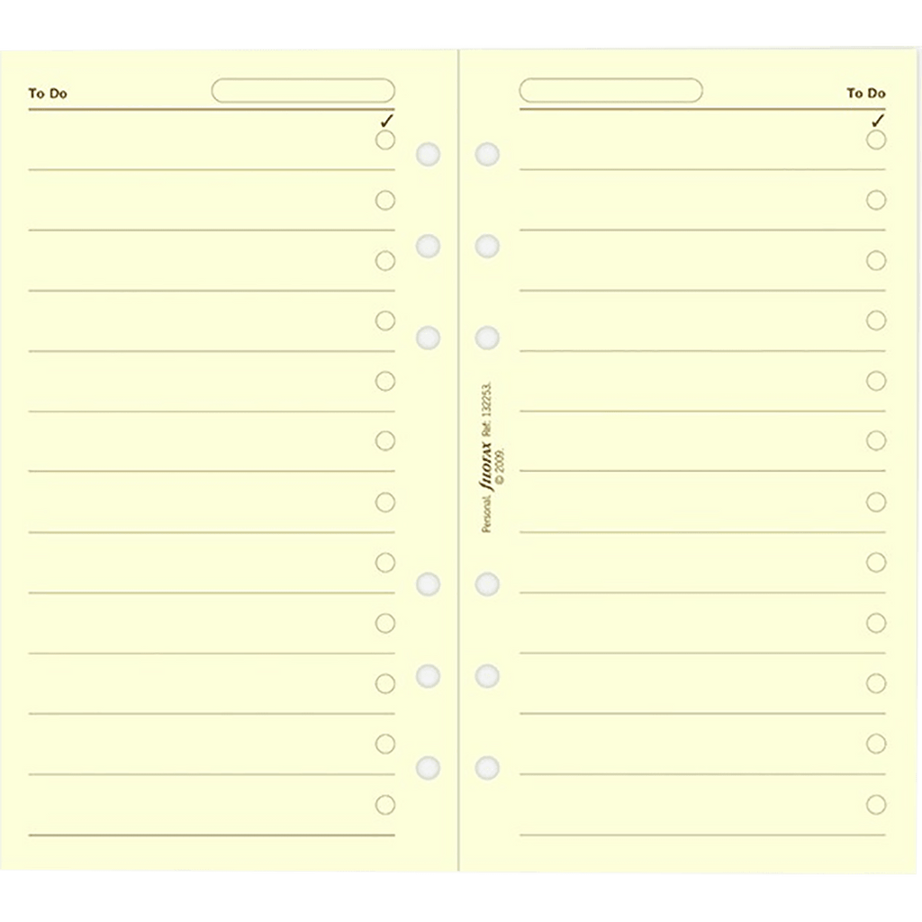 Filofax To Do Cotton Cream Personal Refill - Pen Boutique Ltd