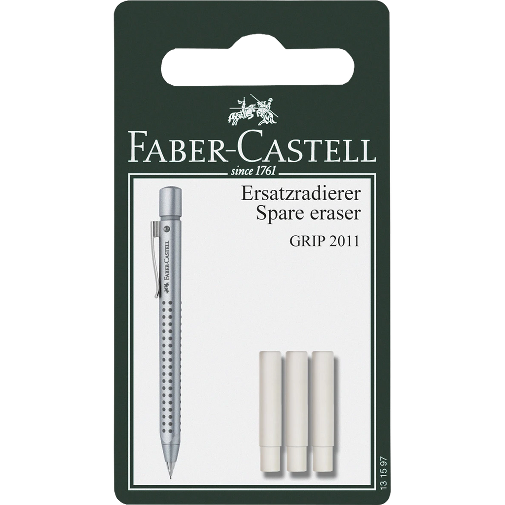 Faber-Castell Erasers for Grip 2010/2011 Pencil -3 per pack-Pen Boutique Ltd