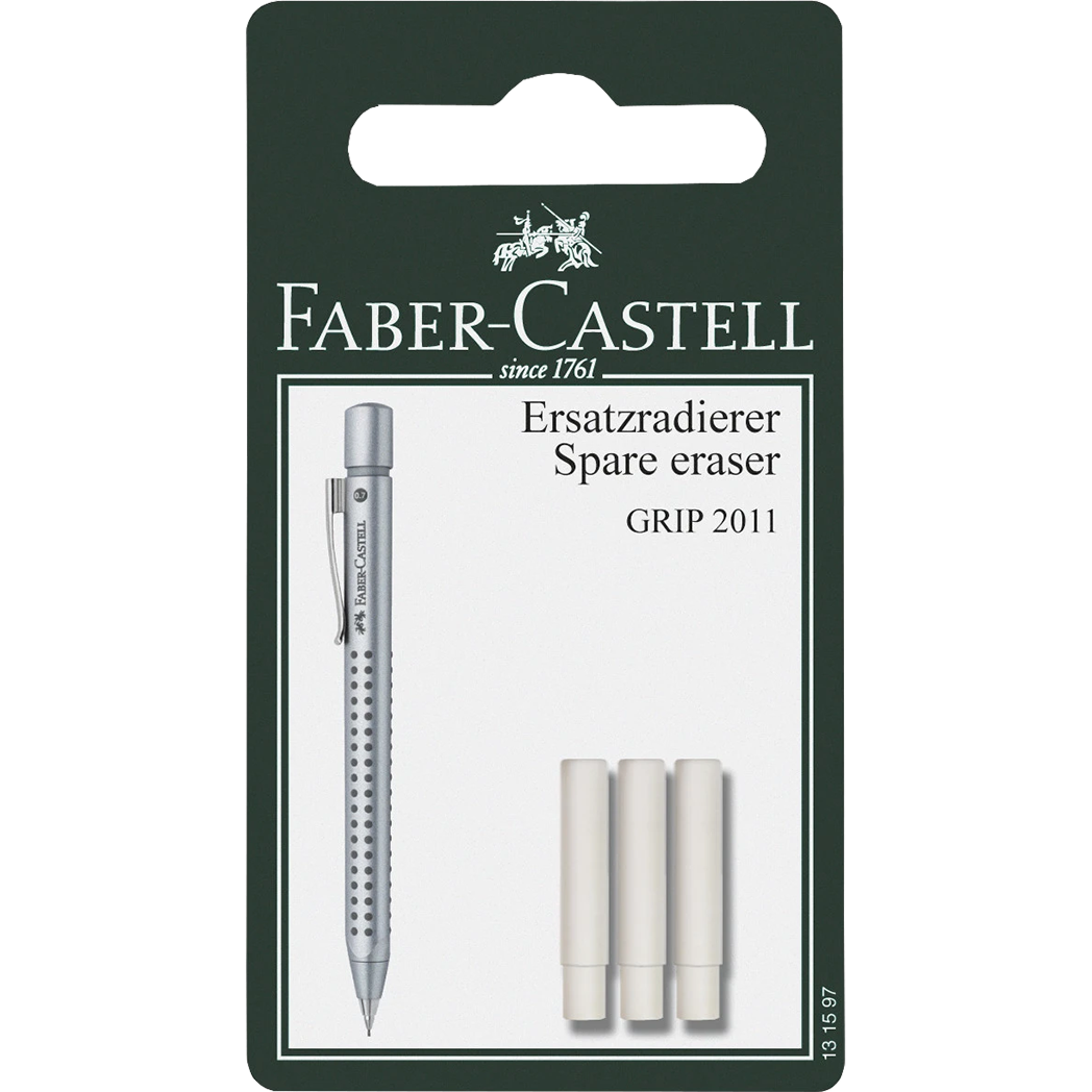 Faber-Castell Erasers for Grip 2010/2011 Pencil -3 per pack-Pen Boutique Ltd