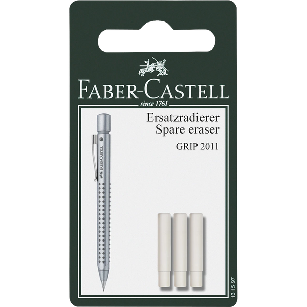 Faber-Castell Erasers for Grip 2010/2011 Pencil -3 per pack-Pen Boutique Ltd