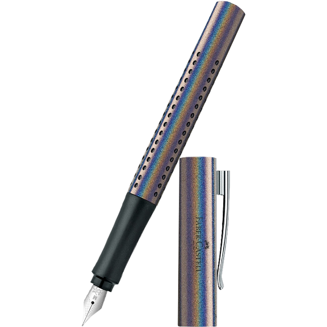 Faber-Castell Grip Glam Fountain Pen, Silver Medium