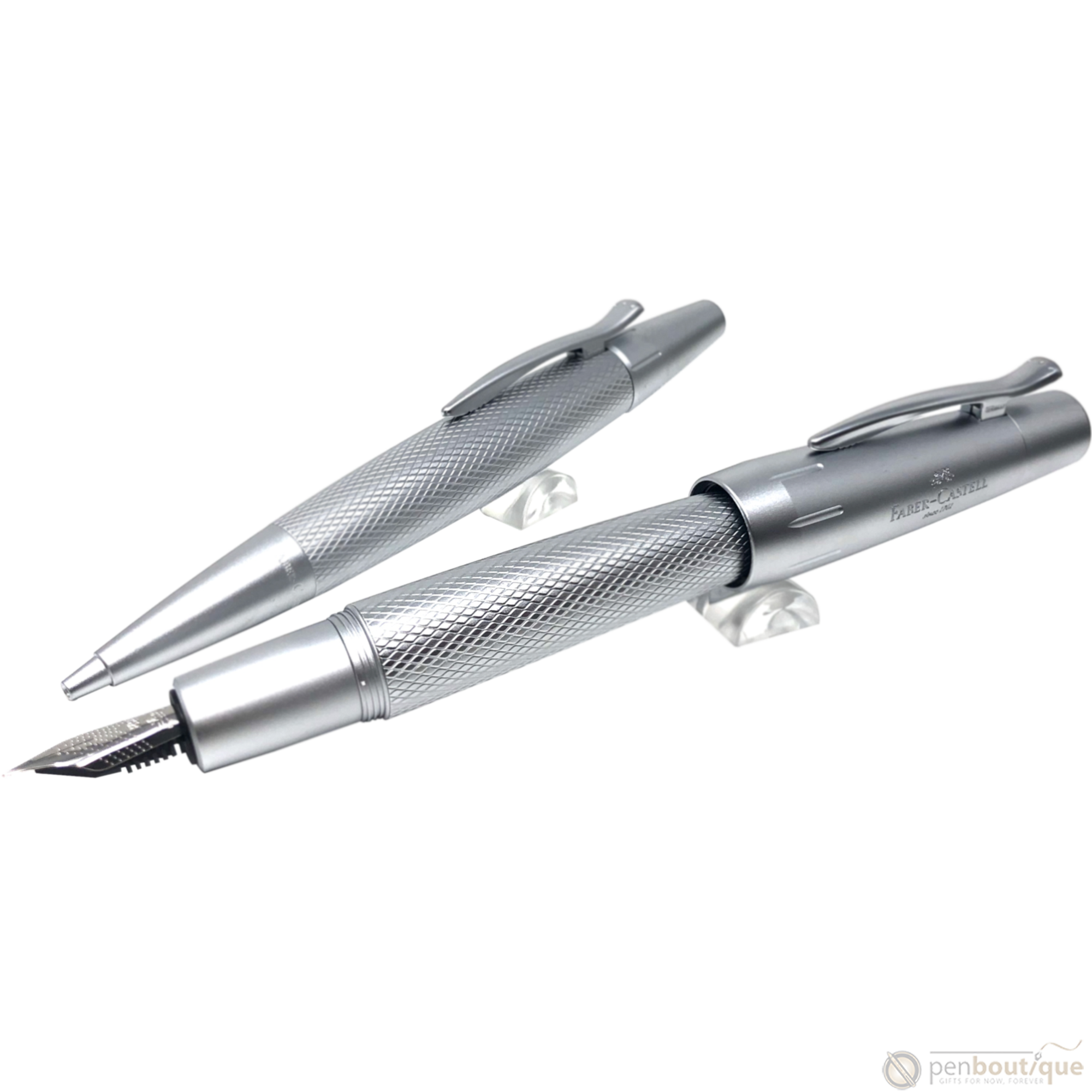 Faber-Castell Design E-Motion Fountain Pen - Pure Silver-Pen Boutique Ltd