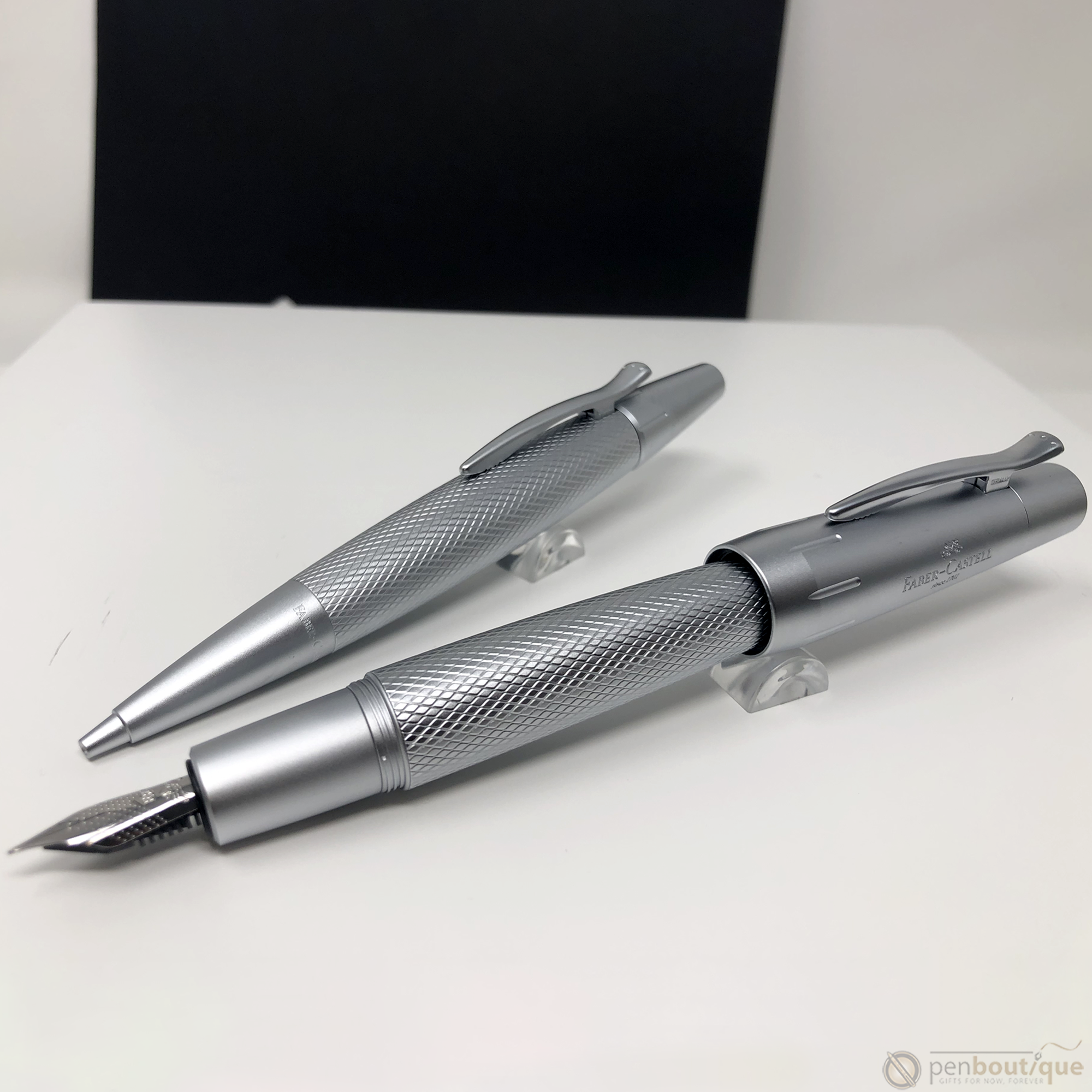 Faber-Castell Design E-Motion Fountain Pen - Pure Silver-Pen Boutique Ltd