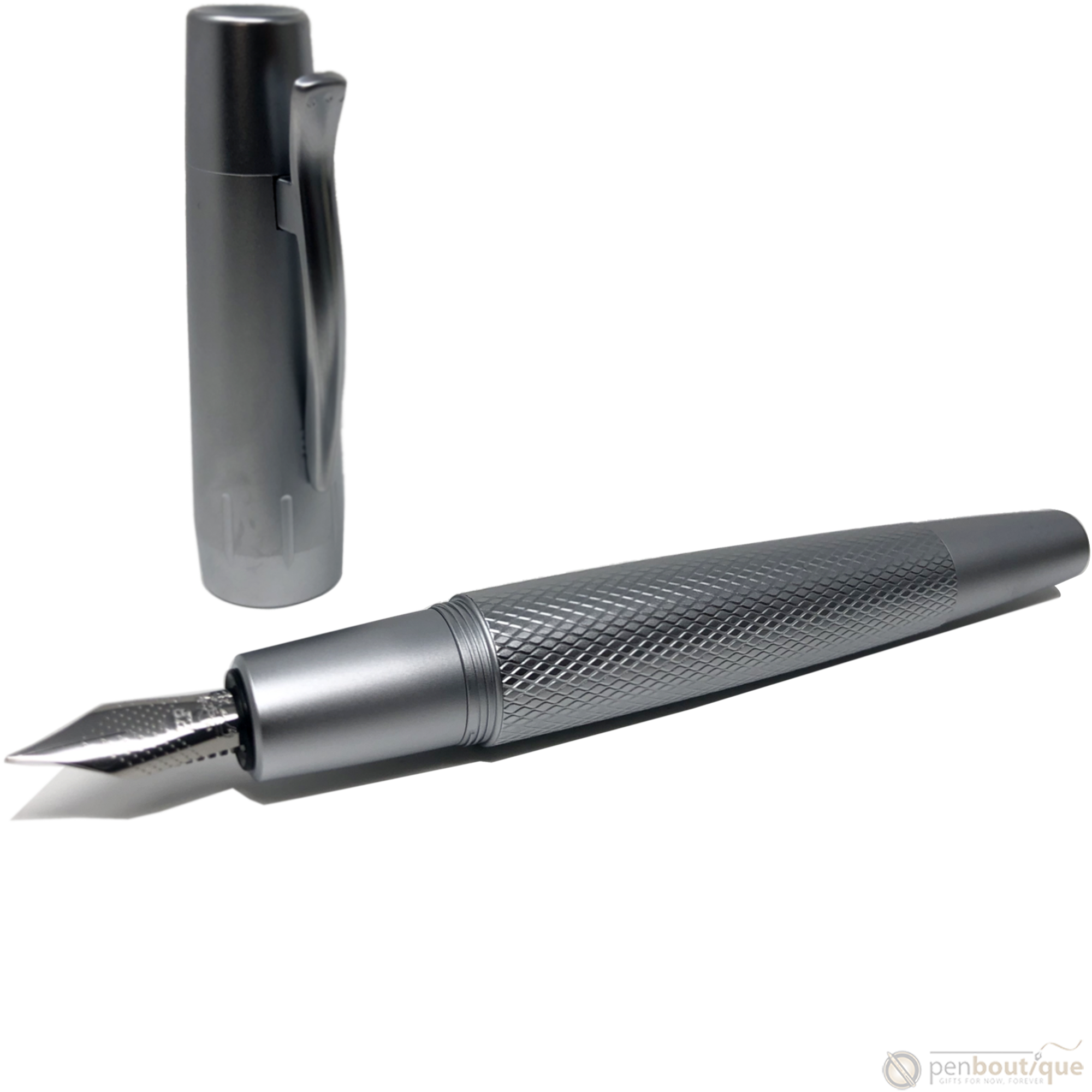 Faber-Castell Design E-Motion Fountain Pen - Pure Silver-Pen Boutique Ltd