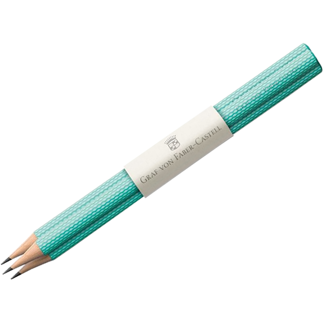 Graf Von Faber-Castell Guilloche Turquoise 3 Pencils-Pen Boutique Ltd