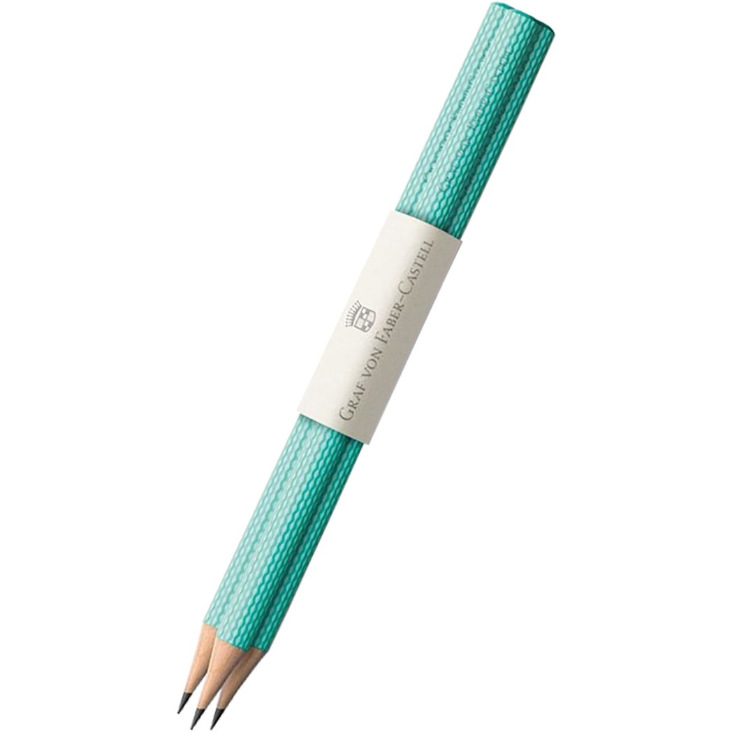 3 graphite pencils Guilloche, Turquoise - #118624 – Graf von Faber-Castell