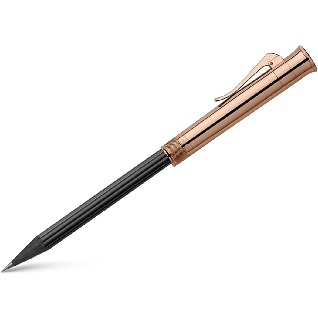 Graf Von Faber-Castell Perfect Pencil - Black - Rose Gold Trim-Pen Boutique Ltd