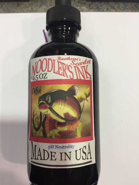 Noodler's Ink Hawthorn's Scarlet 4.5 oz Ink Bottle w/ Free Pen-Pen Boutique Ltd