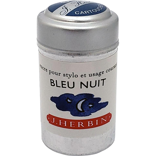 J. Herbin Fountain Pen Bleu Nuit Ink Cartridge-Pen Boutique Ltd