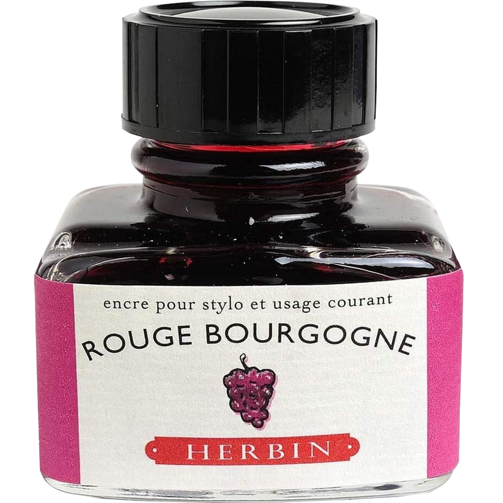 J. Herbin Fountain Pen Rouge Bourgogne Bottled Ink-Pen Boutique Ltd