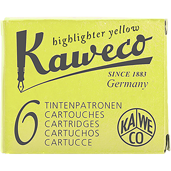 Kaweco Ice Sport Glowing Yellow Ink Cartridges - 6 pieces-Pen Boutique Ltd