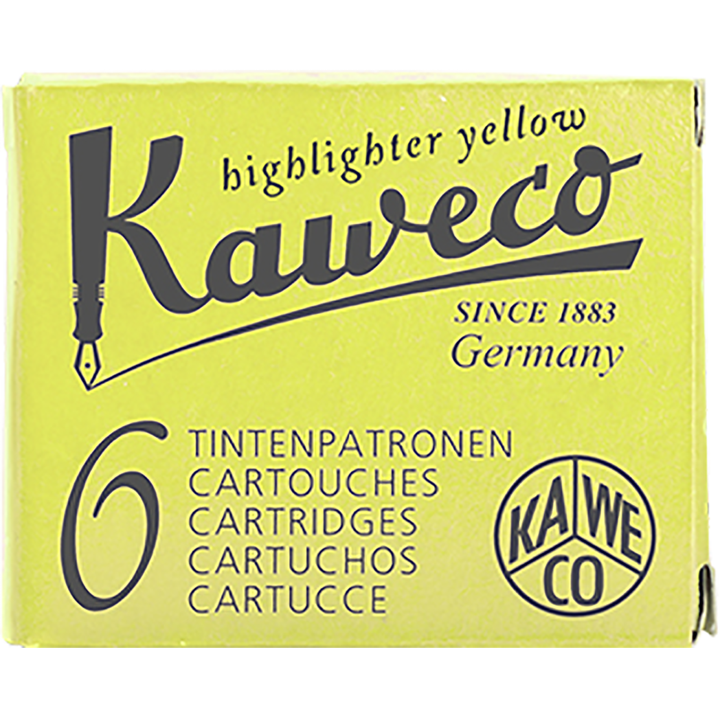 Kaweco Ice Sport Glowing Yellow Ink Cartridges - 6 pieces-Pen Boutique Ltd