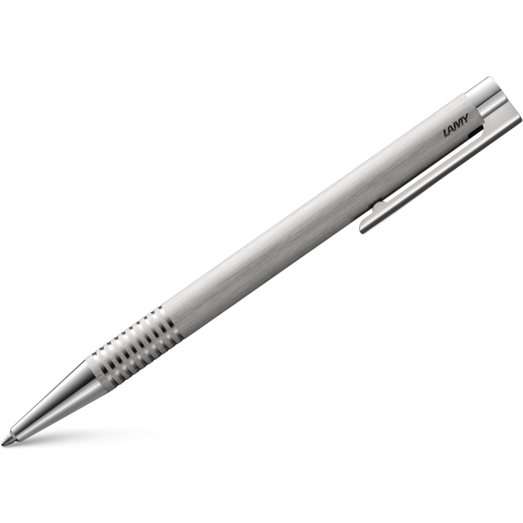 Lamy Logo Ballpoint Pen - Brushed Stainless Steel-Pen Boutique Ltd
