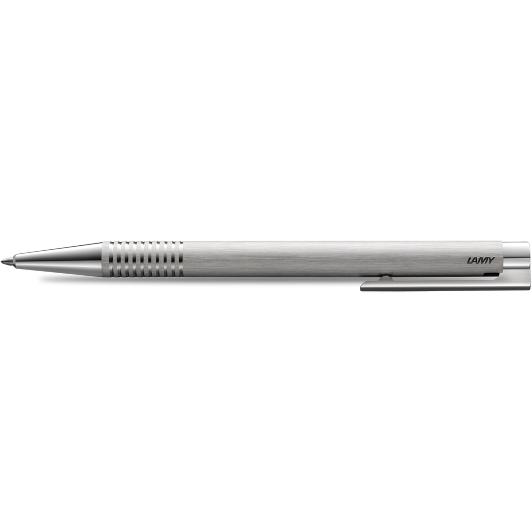 Lamy Logo Ballpoint Pen - Brushed Stainless Steel-Pen Boutique Ltd