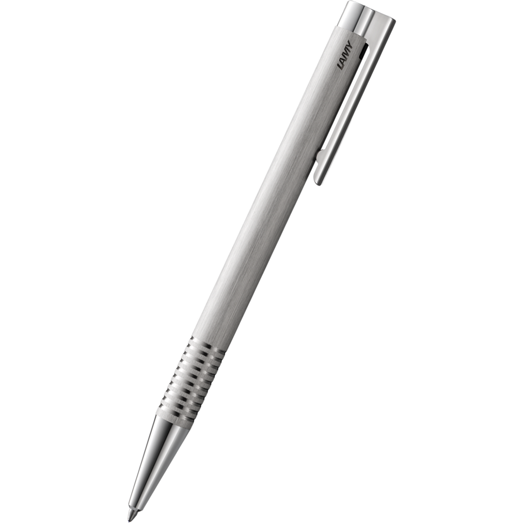 Lamy Logo Ballpoint Pen - Brushed Stainless Steel-Pen Boutique Ltd
