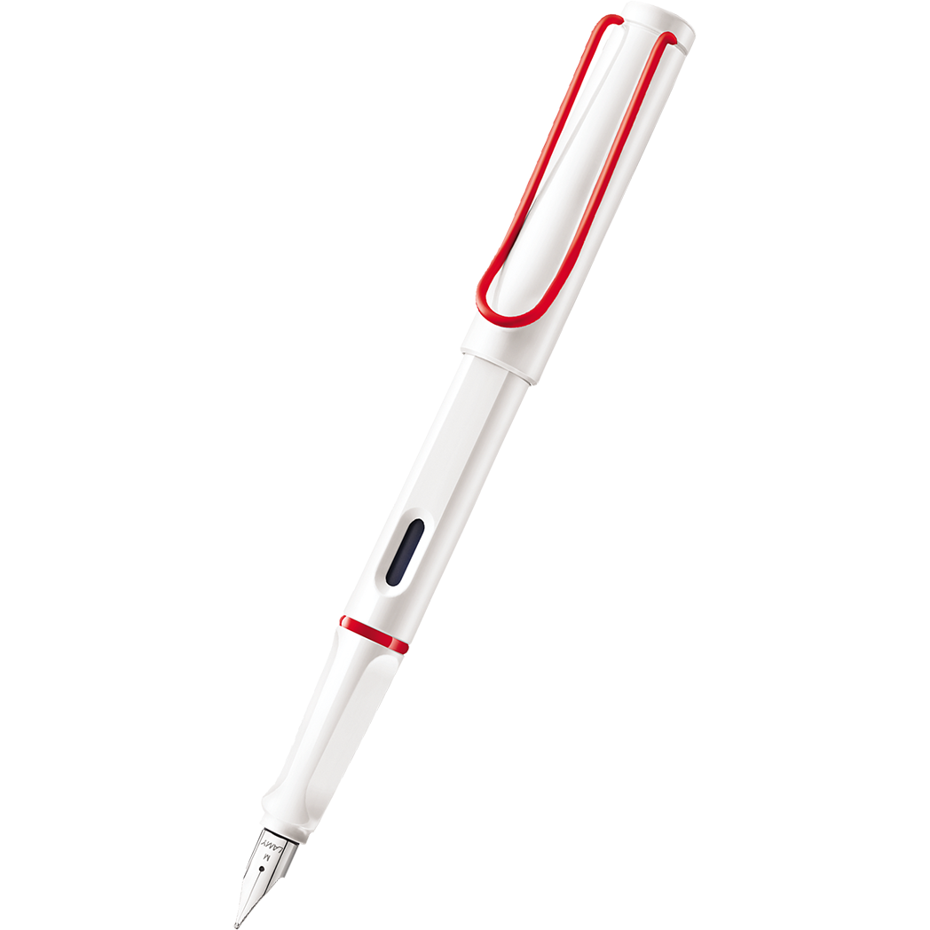 Lamy Safari Fountain Pen - White - Red Trim (Special Edition) Breast Cancer Awareness. Month-Pen Boutique Ltd