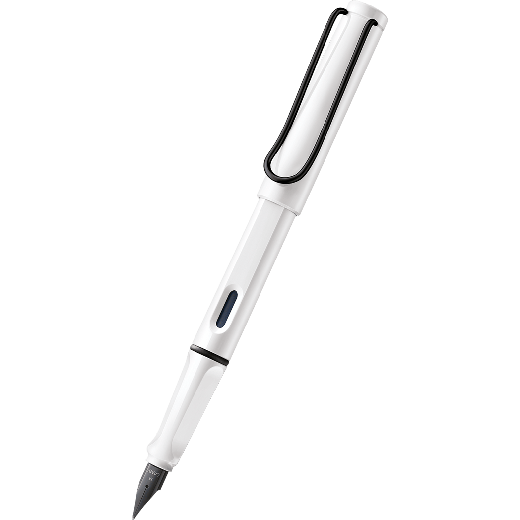 Lamy Safari Fountain Pen - White with Black Clip (Special Edition)-Pen Boutique Ltd