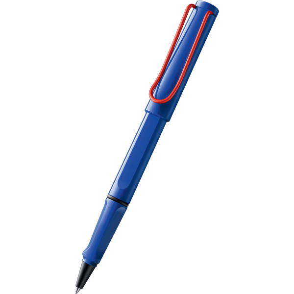 Lamy Safari Rollerball Pen - Blue with Red Clip (Special Edition)-Pen Boutique Ltd