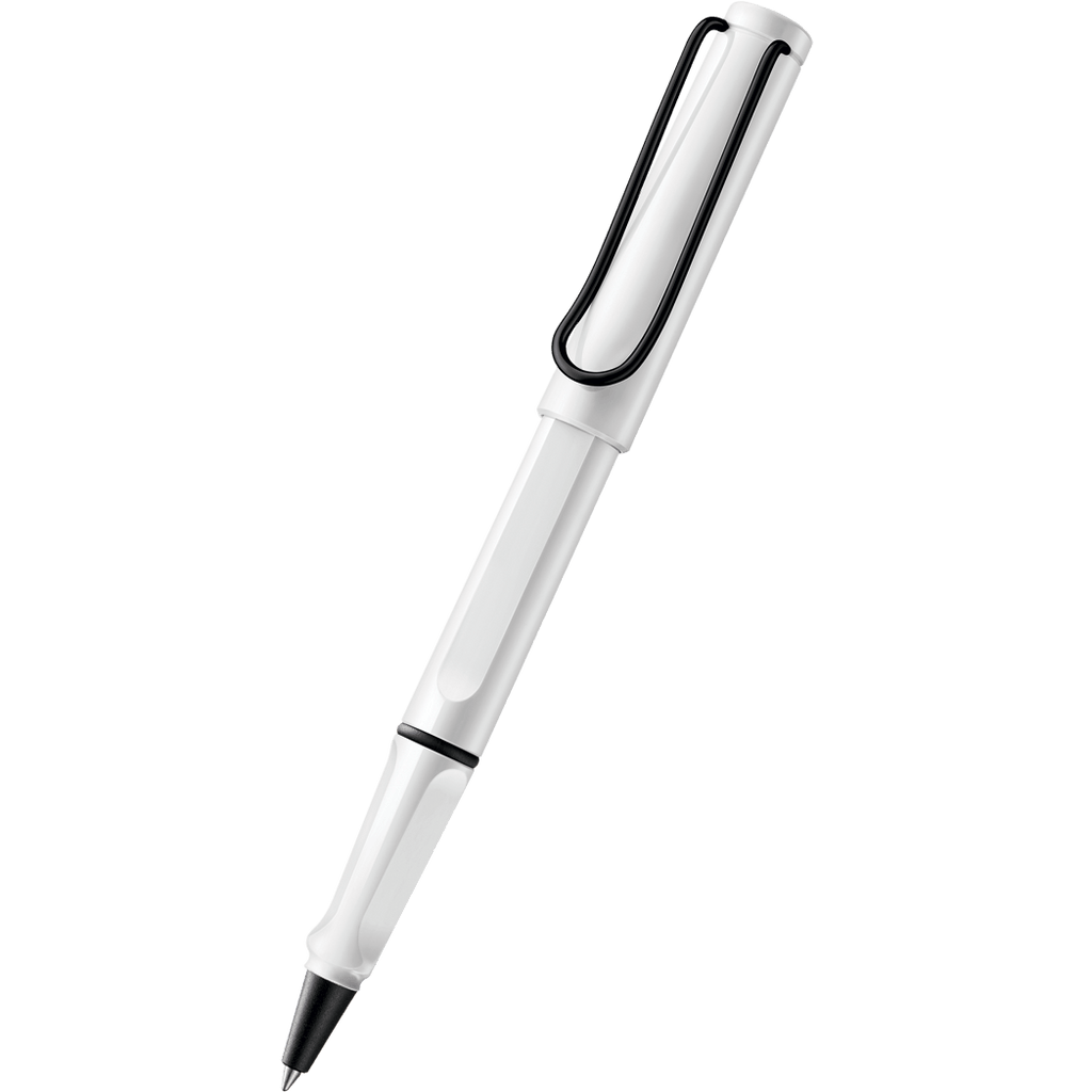 Lamy Safari Rollerball Pen - White with Black Clip (Special Edition)-Pen Boutique Ltd
