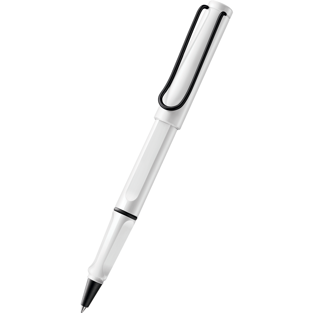 Lamy Safari Rollerball Pen - White with Black Clip (Special Edition)-Pen Boutique Ltd