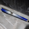 S T Dupont Line D Fountain Pen - Starburst Blue - Palladium Trim (USA Exclusive Edition)-Pen Boutique Ltd