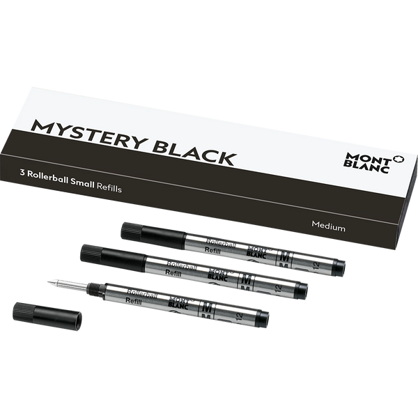 Montblanc Mini Rollerball Refill - Mystery Black - Medium (3 Per Pack)-Pen Boutique Ltd