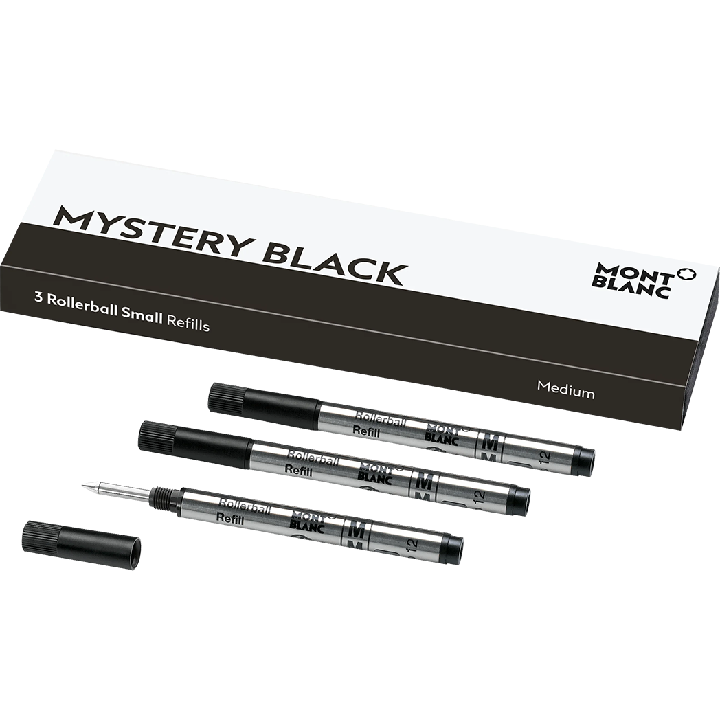 Montblanc Mini Rollerball Refill - Mystery Black - Medium (3 Per Pack)-Pen Boutique Ltd
