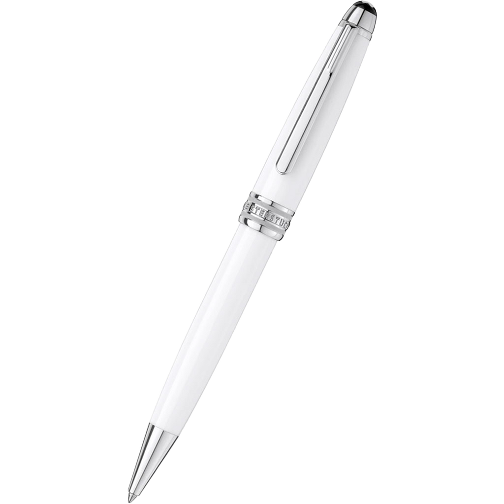 Montblanc Meisterstück Ballpoint Pen - Solitaire White - Platinum Trim - Classique-Pen Boutique Ltd