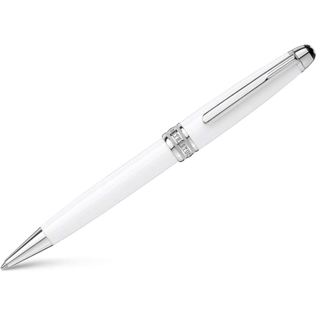 Montblanc Meisterstück Ballpoint Pen - Solitaire White - Platinum Trim - Classique-Pen Boutique Ltd