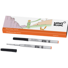 Montblanc Ballpoint Refill - Le Petit Prince & the Fox - Orange - Medium (2 Per Pack)-Pen Boutique Ltd