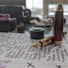 Montblanc 146 Solitaire Meisterstuck Fountain Pen - Burgundy Lacquer - Calligraphy Year 2 - Flex Nib-Pen Boutique Ltd