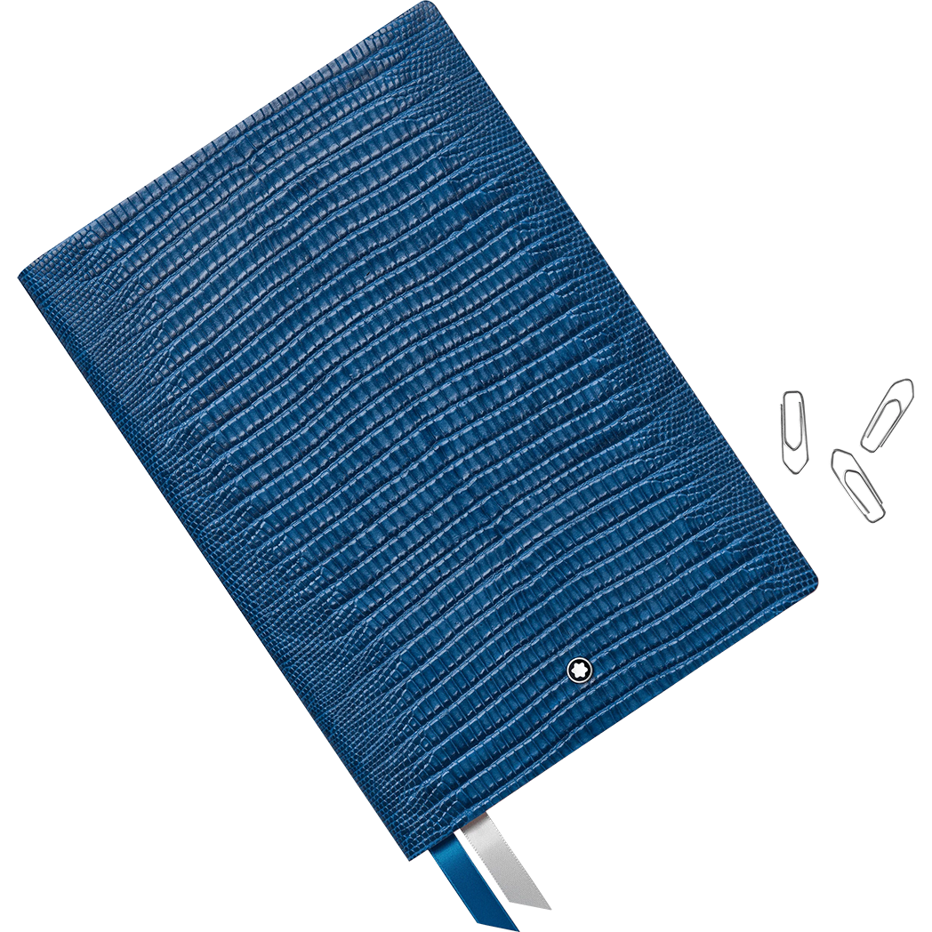 Montblanc Notebook - #146 Lizard Print - Federal Blue - Lined-Pen Boutique Ltd