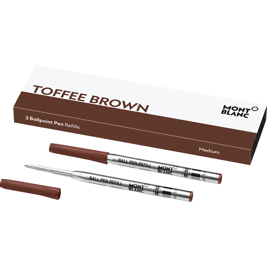 Montblanc Ballpoint Refill - Medium - Toffee Brown - 2 per pack-Pen Boutique Ltd