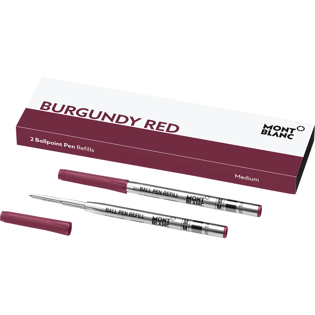 Montblanc Ballpoint Refill - Medium - Burgundy Red - 2 per pack-Pen Boutique Ltd