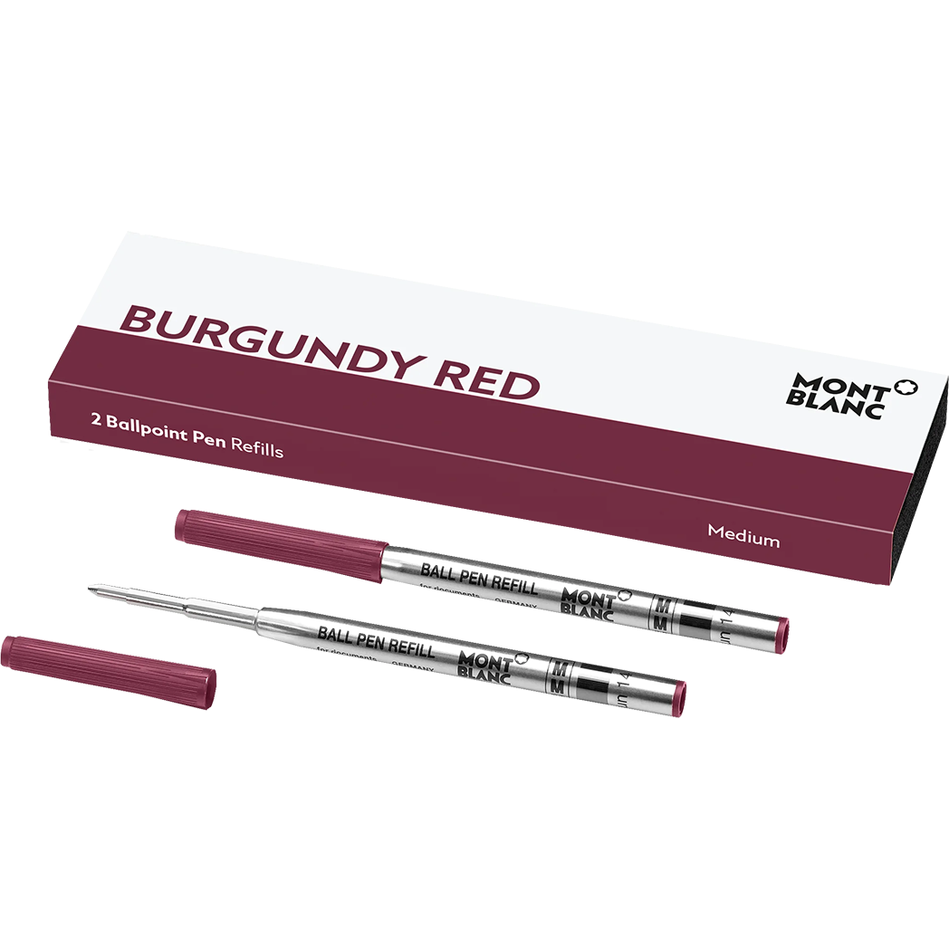 Montblanc Ballpoint Refill - Medium - Burgundy Red - 2 per pack-Pen Boutique Ltd
