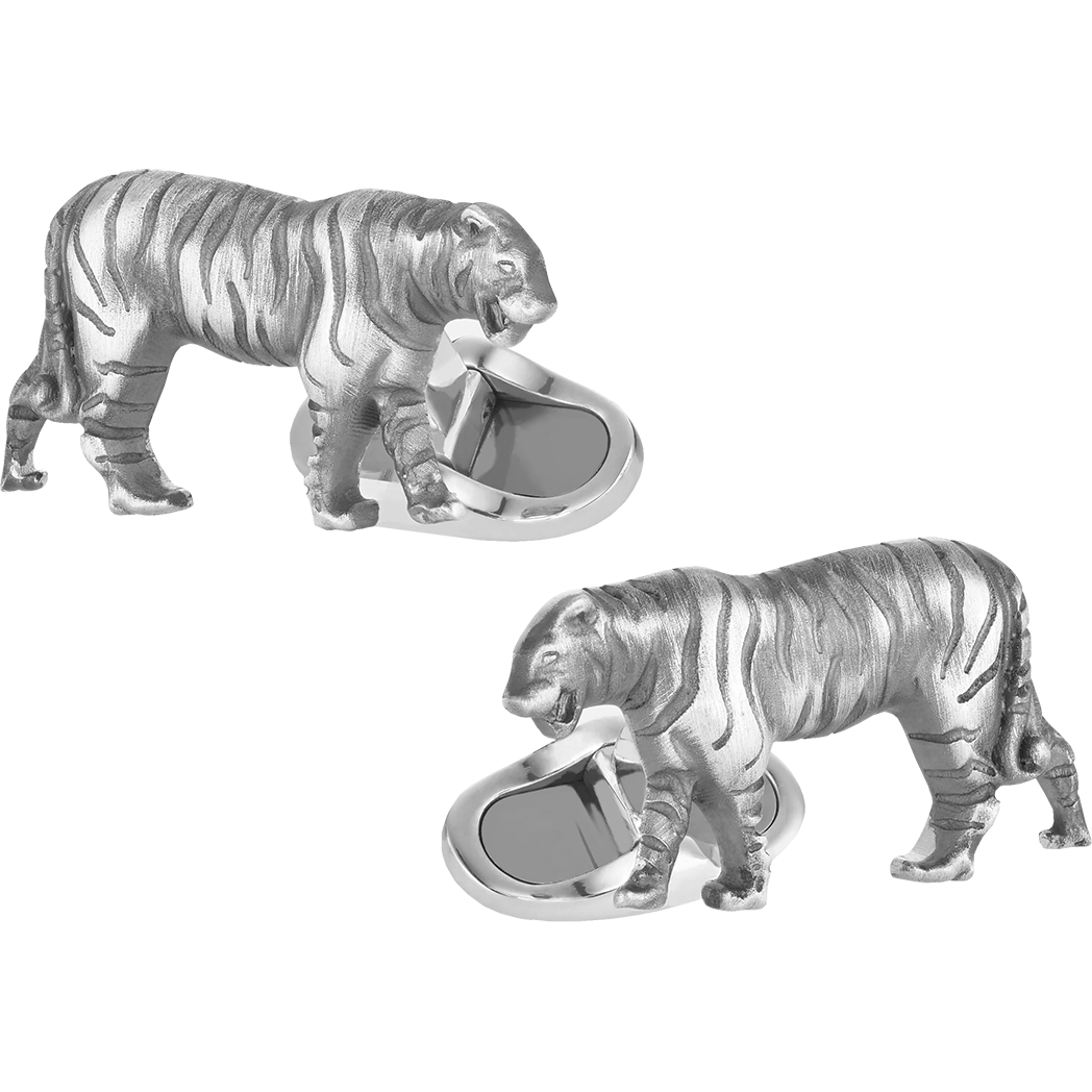 Montblanc Legend of the Zodiac Cufflinks - Tiger - Silver-Pen Boutique Ltd