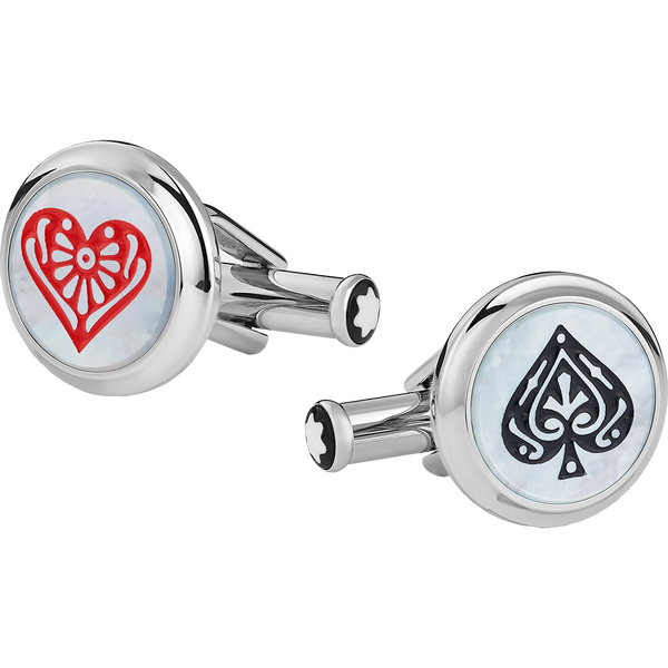 Montblanc Cuff Links - Around the World in 80 days - Steel spade Steel-Pen Boutique Ltd