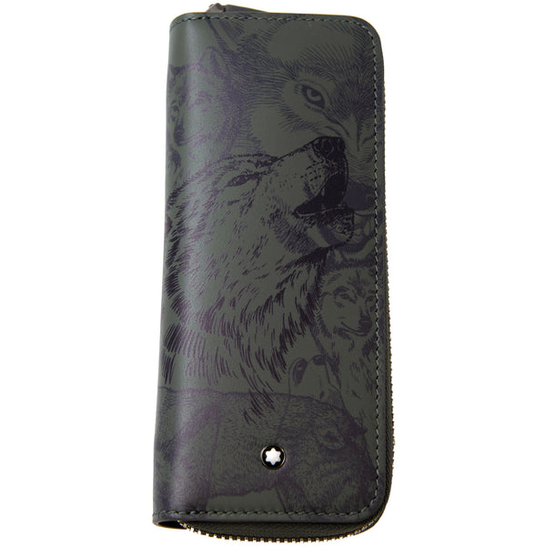 Montblanc Meisterstück Pen Pouch - Wolf (Zipper Closure)-Pen Boutique Ltd