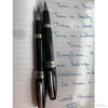 Montegrappa Fortuna Palladium Trim Black Fountain and Rollerball Pen Set ( w/ Pen pouch)-Pen Boutique Ltd