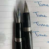 Montegrappa Fortuna Palladium Trim Black Fountain and Rollerball Pen Set ( w/ Pen pouch)-Pen Boutique Ltd