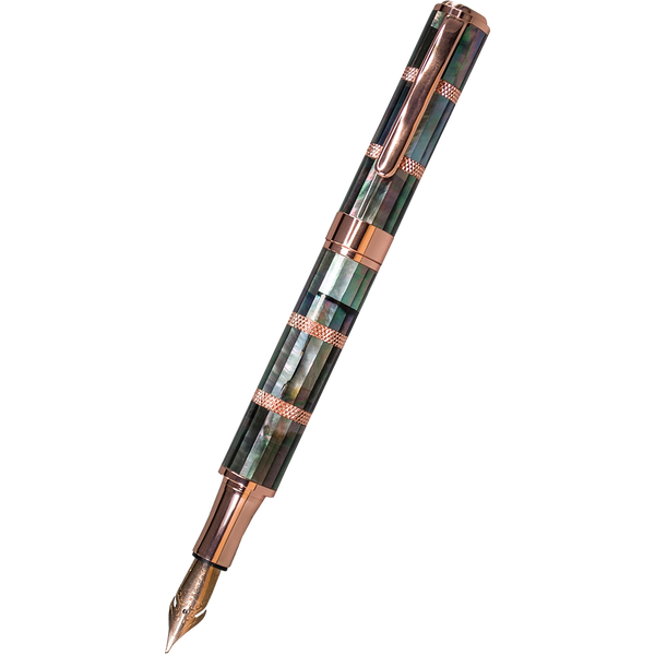 Monteverde Regatta Fountain Pen - Limited Edition - Black Mother of Pearl - Rose Gold Trim-Pen Boutique Ltd