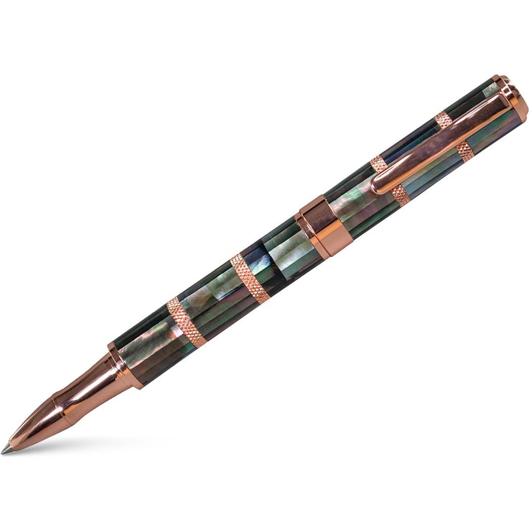 Monteverde Regatta Rollerball Pen - Limited Edition - Black Mother of Pearl - Rose Gold Trim-Pen Boutique Ltd