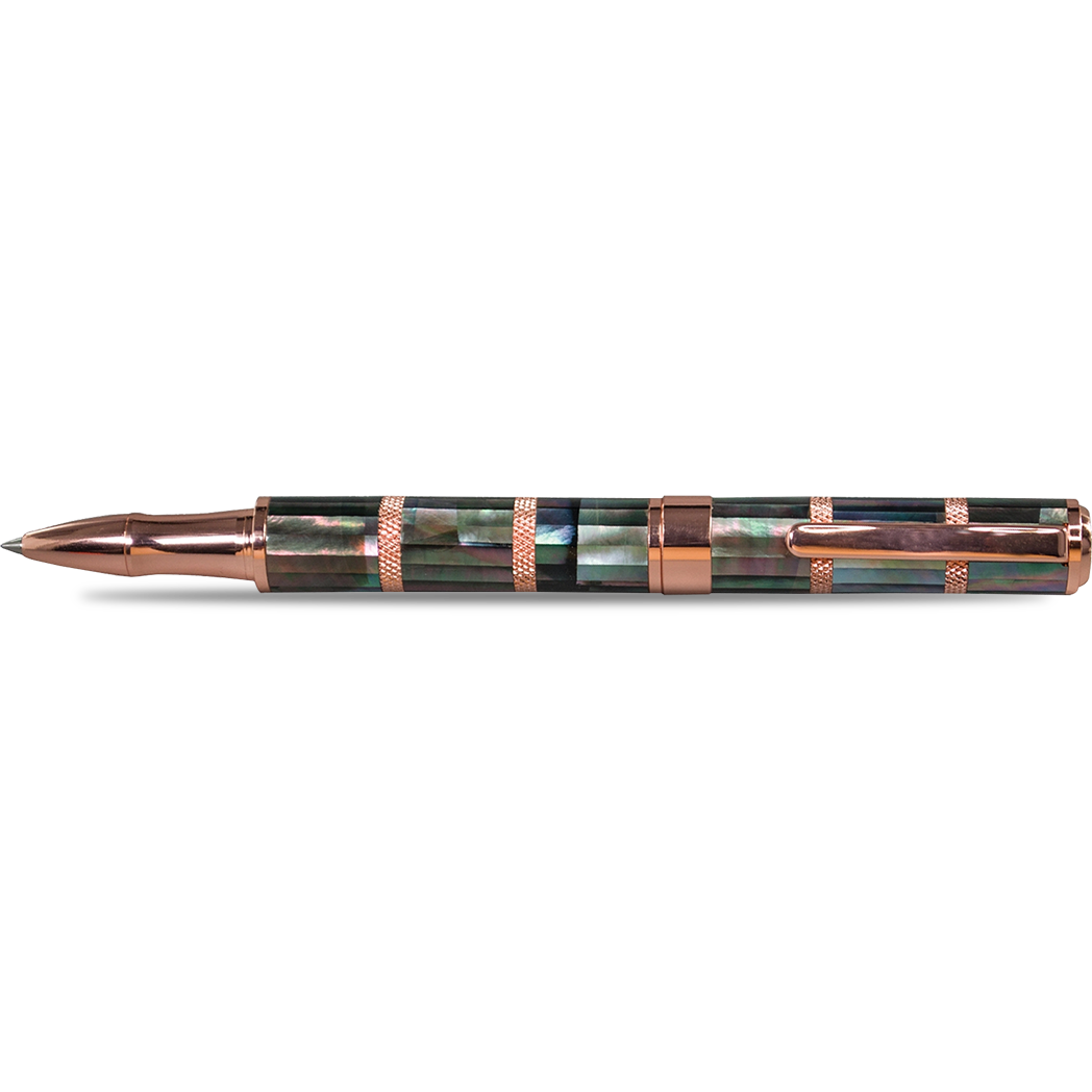 Monteverde Regatta Rollerball Pen - Limited Edition - Black Mother of Pearl - Rose Gold Trim-Pen Boutique Ltd