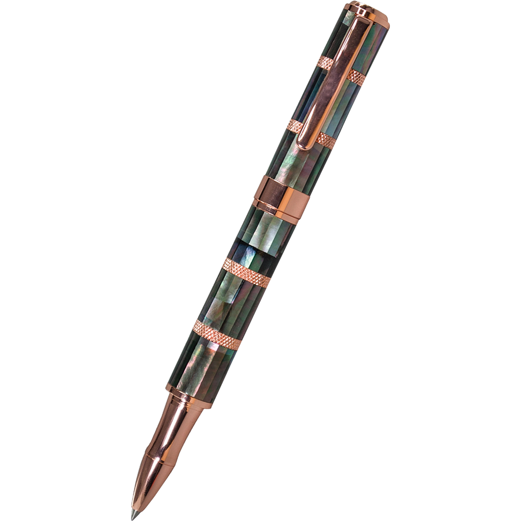 Monteverde Regatta Rollerball Pen - Limited Edition - Black Mother of Pearl - Rose Gold Trim-Pen Boutique Ltd