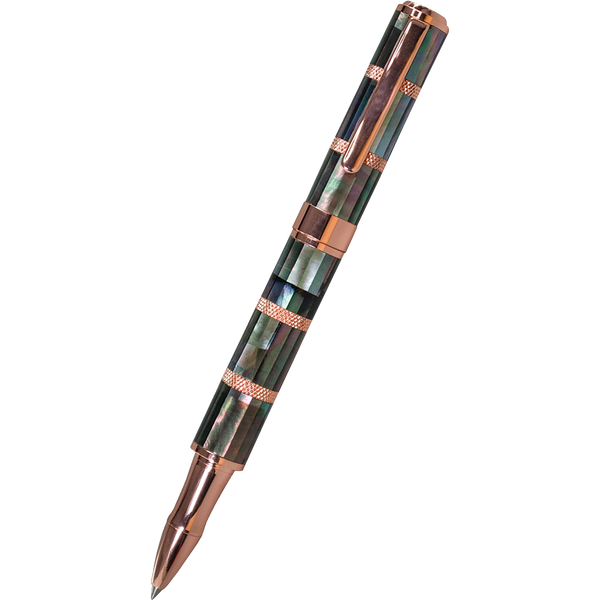 Monteverde Regatta Rollerball Pen - Limited Edition - Black Mother of Pearl - Rose Gold Trim-Pen Boutique Ltd