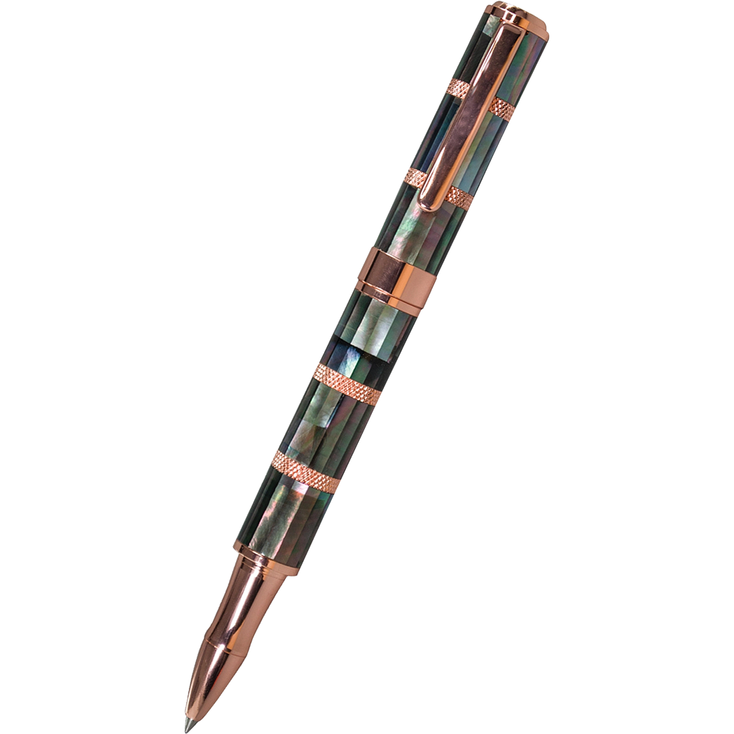 Monteverde Regatta Rollerball Pen - Limited Edition - Black Mother of Pearl - Rose Gold Trim-Pen Boutique Ltd